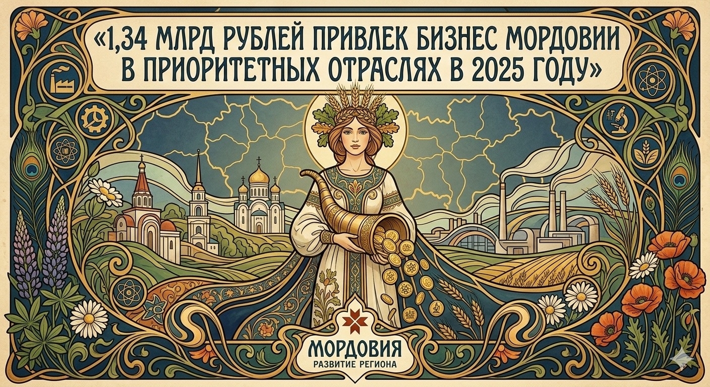 Бизнес Мордовии привлек 1,34 млрд рублей в приоритетных отраслях в 2025 году